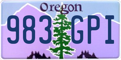 OR license plate 983GPI