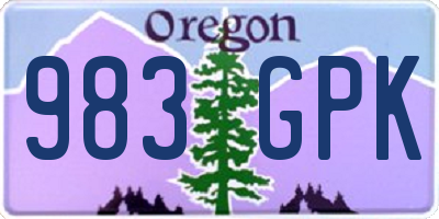 OR license plate 983GPK