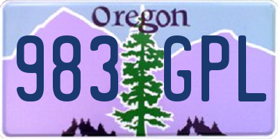 OR license plate 983GPL
