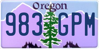 OR license plate 983GPM