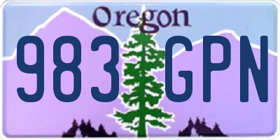 OR license plate 983GPN