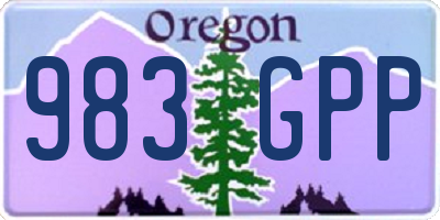 OR license plate 983GPP