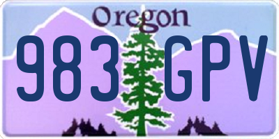 OR license plate 983GPV
