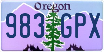 OR license plate 983GPX