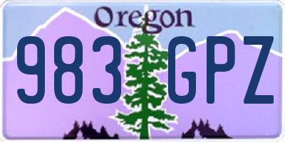 OR license plate 983GPZ