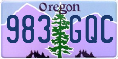 OR license plate 983GQC