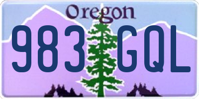 OR license plate 983GQL