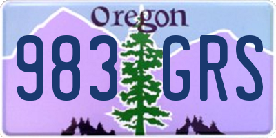 OR license plate 983GRS