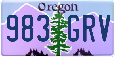 OR license plate 983GRV