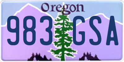 OR license plate 983GSA