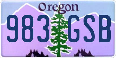OR license plate 983GSB