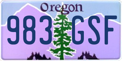 OR license plate 983GSF