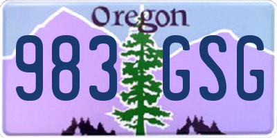 OR license plate 983GSG
