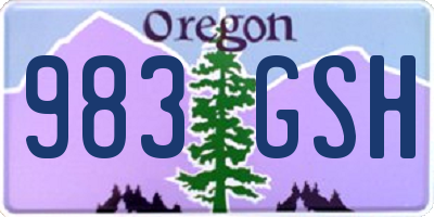 OR license plate 983GSH