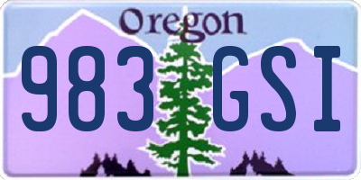 OR license plate 983GSI