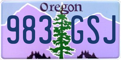 OR license plate 983GSJ