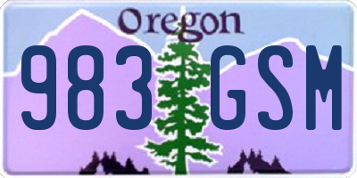 OR license plate 983GSM