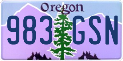 OR license plate 983GSN