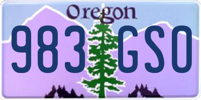 OR license plate 983GSO