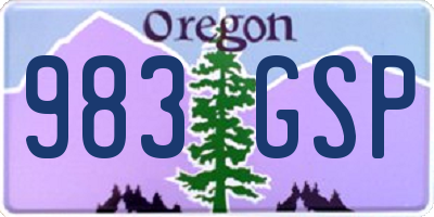 OR license plate 983GSP
