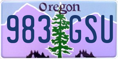 OR license plate 983GSU