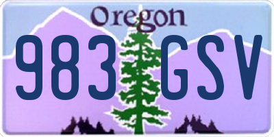 OR license plate 983GSV