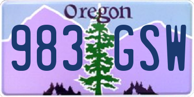OR license plate 983GSW