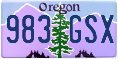 OR license plate 983GSX