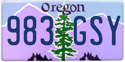 OR license plate 983GSY