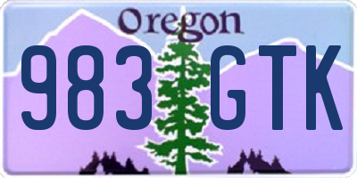 OR license plate 983GTK