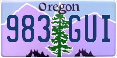 OR license plate 983GUI