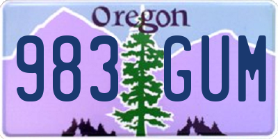 OR license plate 983GUM