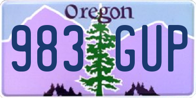 OR license plate 983GUP