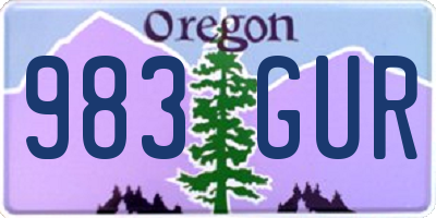 OR license plate 983GUR