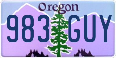 OR license plate 983GUY