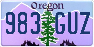 OR license plate 983GUZ