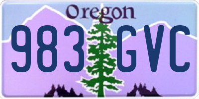 OR license plate 983GVC