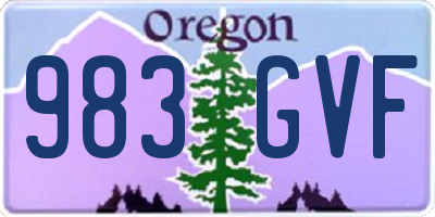 OR license plate 983GVF