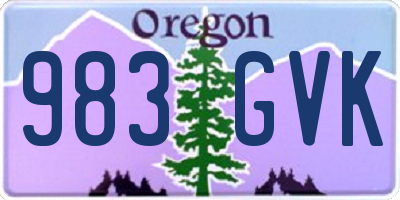 OR license plate 983GVK