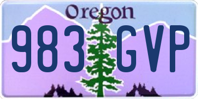 OR license plate 983GVP