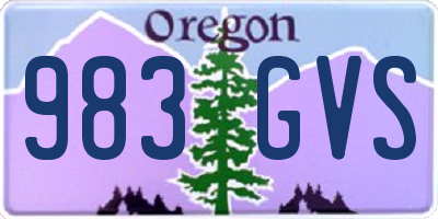OR license plate 983GVS