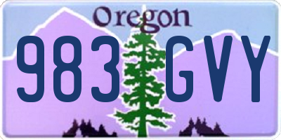 OR license plate 983GVY
