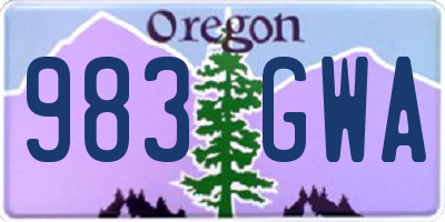 OR license plate 983GWA