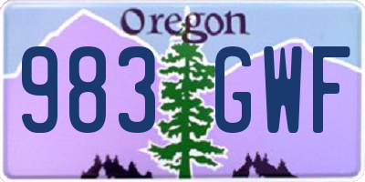 OR license plate 983GWF