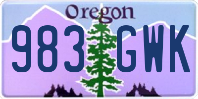 OR license plate 983GWK