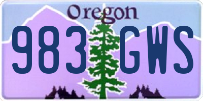 OR license plate 983GWS