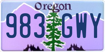 OR license plate 983GWY