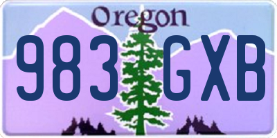 OR license plate 983GXB