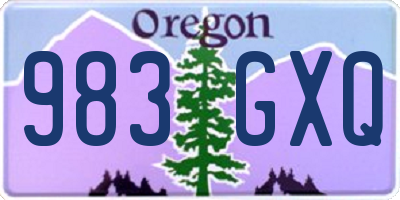 OR license plate 983GXQ