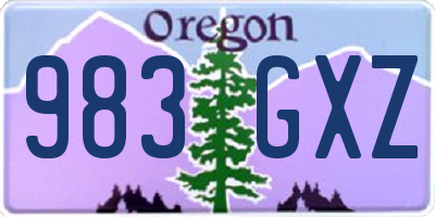 OR license plate 983GXZ